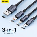 רק 3.9$/12 ש״ח לכבל טעינה 3 ב־1 של Baseus עם חיבורי USB-C, Lightning ו־Micro USB לטעינה נוחה של כל סוגי המכשירים!!