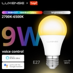 רק 7.4$\26 ש"ח לנורה חכמה צבעונית 9W RGB מבית Luxense כוללת תמיכה בעוזרת קולית!!