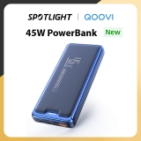 רק 24.4$/90 ש״ח עם הקופון SSSDIL למטען נייד / סוללת גיבוי QOOVI 20000mAh Power Bank 45W PD!!