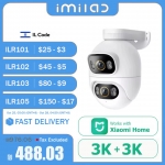 רק 70.3$/230 ש״ח למצלמת האבטחה הכפולה IMILAB Dual 3K + 3K עם Floodlight וסירנה מבית IMILAB!!