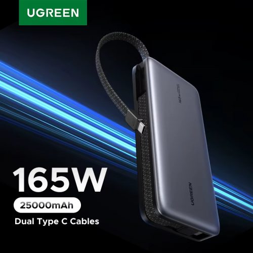 רק 52.2$/171 ש״ח לפאוור בנק UGREEN Nexode בנפח 25,000mAh עם הספק טעינה כולל של 165W, תצוגה חכמה וכבלי Type-C – פתרון טעינה מהיר ואיכותי לכל מכשיר!!