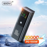 רק 26$/99 ש״ח עם הקופון AEQOOVI100W לסוללת גיבוי / מטען נייד עם טעינה מהירה במיוחד! QOOVI PD 100W Power Bank 20000mAh!!