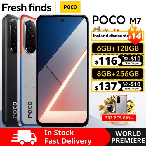 רק 124$/400 ש״ח לסמארטפון המשתלם Xiaomi Poco M7 עם מסך 144Hz וסוללה 7000mAh בגרסה החזקה!!