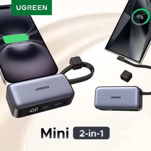 רק 17.8$/58 ש״ח לסוללת גיבוי ניידת UGREEN עם קיבולת 5000mAh, טעינה מהירה 22.5W, חיבור Type-C ישיר ומעמד מובנה!!
