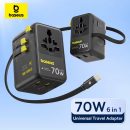 רק 28.4$/88 ש״ח למטען הנסיעות האוניברסלי Baseus GaN Charger 70W עם כבל USB-C נשלף מובנה וטעינת עד 6 מכשירים במקביל ליותר מ-200 מדינות בעולם!!