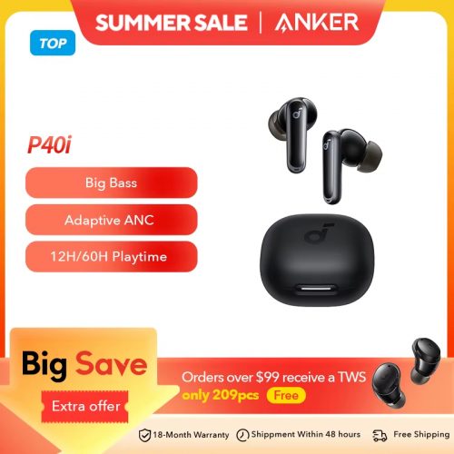 רק 37.5$/123 ש״ח לאוזניות TWS מבית Anker דגם P40i עם סינון רעשים, עד 60 שעות סוללה ועיצוב נוח במיוחד!! בארץ המחיר 270 ש״ח!!