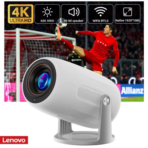 רק 67.6$/221 ש״ח למקרן קומפקטי מבית Lenovo עם תמונת Full HD, פוקוס אוטומטי, סיבוב 360°, בהירות 680ANSI, מערכת Android 12 ותמיכה ב‑WiFi 6!!