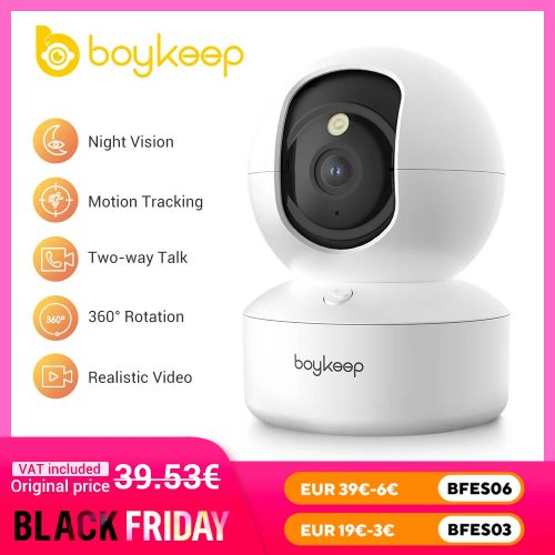 רק 11.5$/37 ש״ח למצלמת WiFi חכמה מבית Boykeep עם איכות צילום 2K, סיבוב 360°, חיבור כפול 2.4/5GHz, מעקב תנועה, ראיית לילה, שמע דו־כיווני והתראות חכמות – שליטה מלאה מהאפליקציה!!