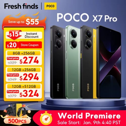 לחטוף!! רק 227$/739 ש״ח לסמארטפון POCO X7 Pro עם טעינה מהירה 90W, מסך 6.67 אינץ' וסוללה ענקית 6000mAh!! בארץ המחיר 1170 ש״ח!!