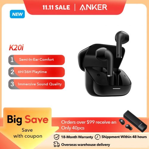 לחטוף!! רק 45 ש״ח עם הקופון ANKER9 לאוזניות האלחוטיות הנהדרות Anker Soundcore K20i!! בארץ המחיר יותר מכפול!!