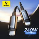 רק 4.9$/15 ש״ח לכבל טעינה מהירה Baseus בהספק של 240W – תמיכה ב־PD, שבב E‑Marker חכם, חיבור Type-C חזק ועמיד במיוחד!!