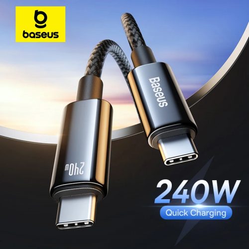 לחטוף!! רק 6.9$/22 ש״ח לסט של 3 כבלי טעינה מהירה Baseus 240W Type-C באורך 1 מטר – איכות, עמידות וטעינה סופר מהירה!!