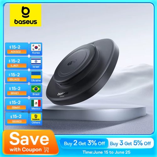 רק 56 ש״ח עם הקופון AEBSW03 למטען אלחוטי מגנטי שולחני מתקפל עם מעמד Baseus Qi2!!