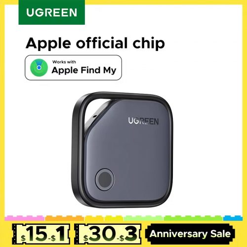 רק 6.1$/20 ש״ח לתג איתור חכם UGREEN שתומך ב־Apple Find My – מתאים לאייפון בלבד, לאנדרואיד – קומפקטי, מדויק ותואם מלא לאפליקציית Find My!!