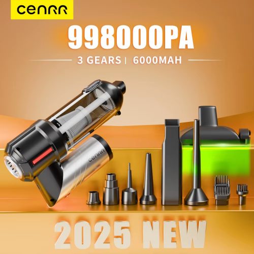 רק 31.5$/102 ש״ח לשואב האבק האלחוטי העוצמתי לרכב CENRR MAX – כולל מפוח, סוללה 6000mAh, ריקון בלחיצה ומתאם לייזר ירוק – פתרון נייד חכם לניקיון בכל מקום!!