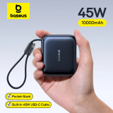 רק 19.1$/59 ש״ח למטען נייד Baseus Mini בהספק 45W עם כבל USB-C מובנה, טעינה מהירה ותצוגה דיגיטלית קומפקטית במיוחד לנסיעות!!