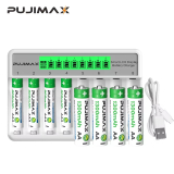 רק 7.4$/23 ש״ח למטען חכם PUJIMAX ל־8 סוללות AA/AAA עם מסך LCD, טעינה חכמה לפי כל סוללה בנפרד, והגנה מחימום וטעינת יתר!!