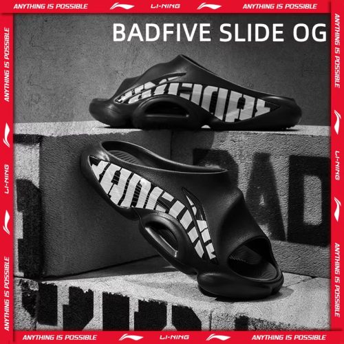 רק 21.4$/66 ש״ח לכפכפי Li-Ning BADFIVE SLIDE OG לגברים בעיצוב ספורטיבי, קלי משקל עם ריפוד רך וסוליה נגד החלקה מושלמים לאחרי אימון או לבית!!
