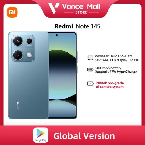 רק 155$/497 ש״ח לסמארטפון Redmi Note 14S בגרסה הגלובלית עם מצלמת 200MP, מסך AMOLED 120Hz, סוללה 5000mAh וטעינה מהירה 67W!!