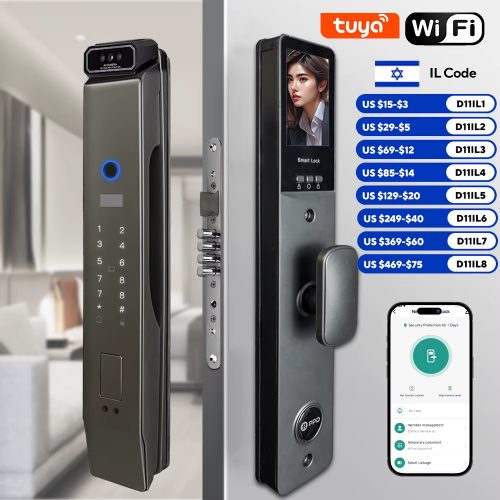 רק 142$/454 ש״ח למנעול החכם המתקדם Tuya Smart 3D עם זיהוי פנים תלת־ממדי ואפשרויות פתיחה חכמות!!