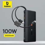 רק 34.6$/113 ש״ח לפאוורבנק Baseus 20000mAh 100W עם כבלים מובנים, טעינה מהירה ותצוגה דיגיטלית!!