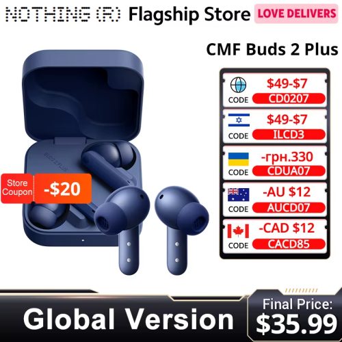 רק 35.8$/110 ש״ח לאוזניות Nothing CMF Buds 2 Plus הגלובליות עם סאונד Hi-Res, דרייברים 12 מ״מ וביטול רעשים היברידי 50dB!!