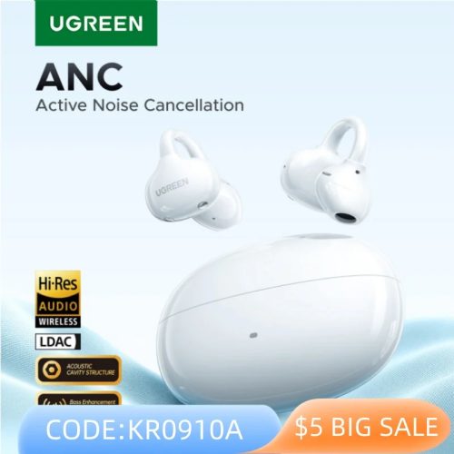 רק 18.7$/59 ש״ח לאוזניות פתוחות UGREEN ClipBuds עם סאונד איכותי, תמיכה ב-LDAC וזמן עבודה של עד 32 שעות עם הקייס!!