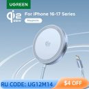 רק 18.6$/60 ש״ח למטען אלחוטי מהיר UGREEN Magflow עם הספק של 25W, תאימות מלאה ל-MagSafe ותקן Qi2 החדש – טעינה עוצמתית, בטוחה וניידת לאייפון!!