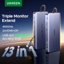 רק 34.9$/108 ש״ח לתחנת עגינה UGREEN 13-in-1 שמרחיבה את הלפטופ עם חיבורי מסך, רשת, טעינה מהירה ושלל יציאות שימושיות לעבודה נוחה ומסודרת!!