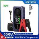 רק 66$/211 ש״ח לבוסטר התנעה משולב קומפרסור BUTURE BC02 – עוצמה של 5500A, ניפוח 150PSI, פנס, סוללת גיבוי וכולל אביזרים!!