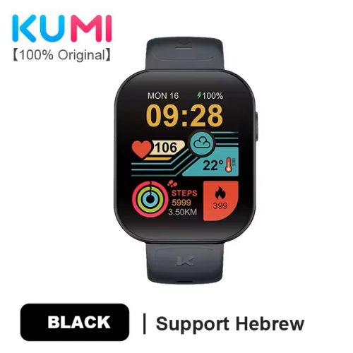 רק 35.2$/113 ש״ח לשעון ספורט חכם KUMI U6 עם GPS, תמיכה מלאה בעברית, שיחות בלוטות' ואפליקציית ChatGPT מובנית – במחיר הנמוך ביותר אי פעם!!