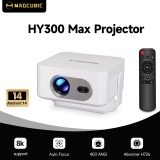 רק 44.9$/144 ש״ח למקרן קומפקטי ועוצמתי Magcubic HY300 Max עם Android 14, פוקוס אוטומטי, תמיכה ב־4K/8K, WiFi 6 ו־Bluetooth 5.4 – קולנוע נייד לבית או לחוץ!!