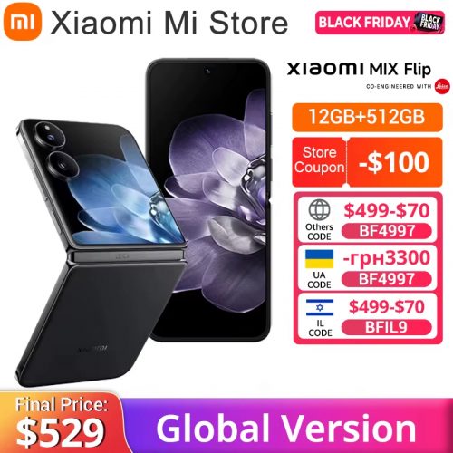 רק 569$/1853 ש״ח לסמארטפון המתקפל העוצמתי Xiaomi MIX Flip עם מצלמת Leica, מסך כפול, מעבד Snapdragon 8 Gen 3 וזיכרון 512GB!!