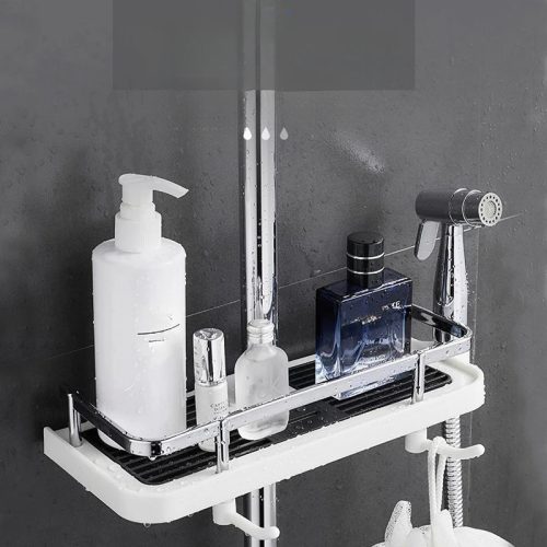 רק 5.2$/16 ש״ח למדף אחסון חכם למקלחת שמתלבש על מוט הדוש בלי קידוחים, מסדר שמפו וסבון וחוסך מקום באמבטיה בקלות!!