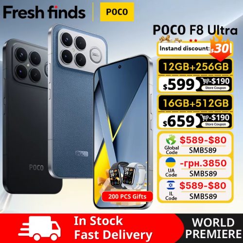 רק 619$/2037 ש״ח ל־POCO F8 Ultra – סמארטפון דגל פסיכי במבצע השקה עם מצלמות מטורפות, מסך אמולד מרהיב, סוללת 6500mAh, טעינה מהירה 100W וסאונד BOSE מדהים!!
