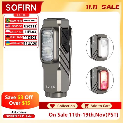 רק 18$/58 ש״ח לפנס הרב־שימושי Sofirn ST10 בעוצמה של ‎1000‎ לומן עם טעינת ‎USB-C‎, תאורה אדומה ובסיס מגנטי!!