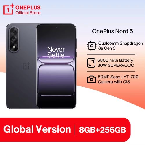 רק 334$/1068 ש״ח לסמארטפון OnePlus Nord 5 הגלובלי עם Snapdragon 8s Gen 3, מסך ‎144Hz‎ וטעינה מהירה ‎80W‎!!