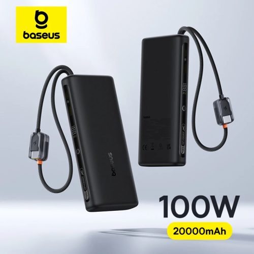 רק 44$/136 ש״ח לסוללת הגיבוי Baseus 20000mAh עם טעינה מהירה 100W וכבלים מובנים שמטעינה מחשבים ניידים וסמארטפונים בלי להסתבך עם כבלים!!