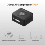 רק 28.2$/92 ש״ח לקומפרסור החדש 70Mai TP07 Mini האלחוטי לניפוח מהיר ומדויק של צמיגי רכב, אופנוע ואופניים!!