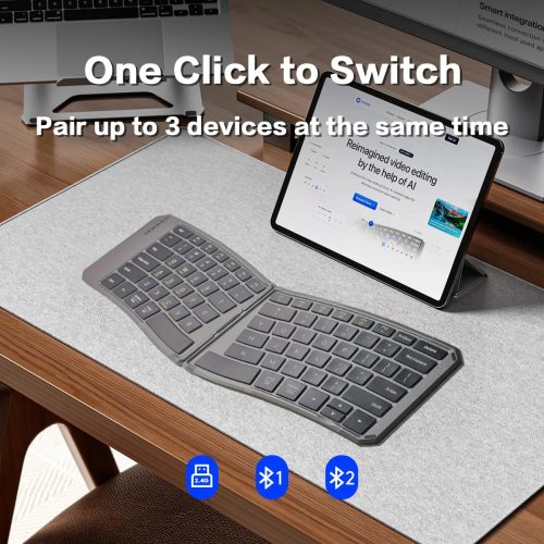 רק 24.5$/75 ש״ח למקלדת Bluetooth ארגונומית מתקפלת עם מבנה מפוצל, עיצוב קומפקטי וטעינה נטענת לעבודה נוחה עם לפטופ, טאבלט או סמארטפון גם בדרכים!!