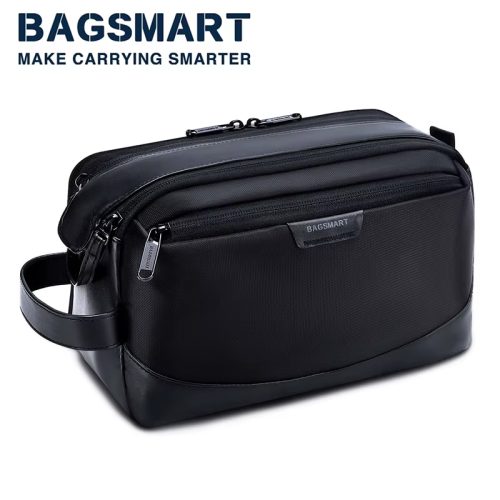 רק 20$/62 ש״ח לתיק רחצה גדול BAGSMART לגבר עמיד למים עם תאים פנימיים חכמים, חלוקה נוחה וידית נשיאה קומפקטית לנסיעות וצבא!!