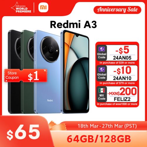 רק 74$\263 ש״ח עם הקופון REDMIA304 לסמארטפון המשתלם מבית שיאומי Xiaomi Redmi A3!! בארץ המחיר 390 ש״ח!!
